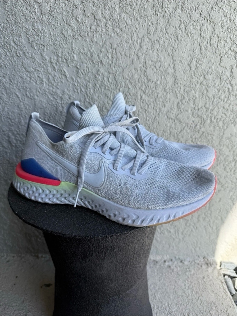 Nike React Running Shoes in Light Grey with Neon Accents